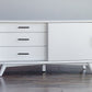 Flair 50" White Mid Century Mod TV Console By Homeroots | TV Stands | Modishstore - 4