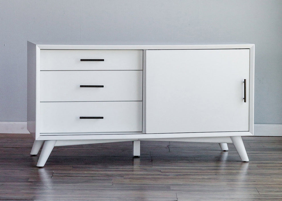 Flair 50" White Mid Century Mod TV Console By Homeroots | TV Stands | Modishstore - 4