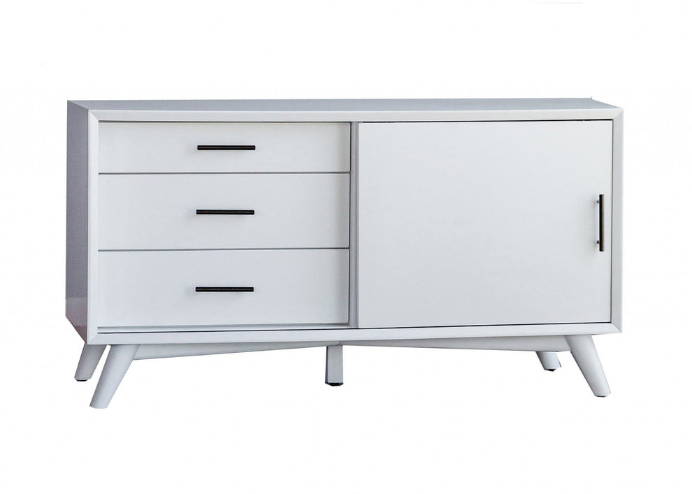 Flair 50" White Mid Century Mod TV Console By Homeroots | TV Stands | Modishstore - 5