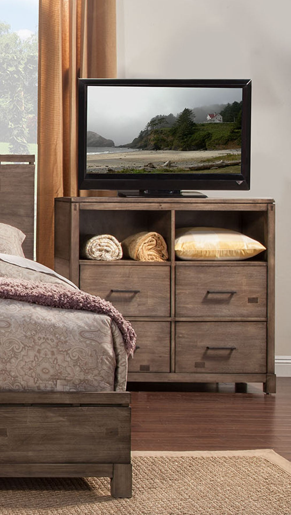 Rustic Weathered Gray TV Console Cabinet By Homeroots | TV Stands | Modishstore