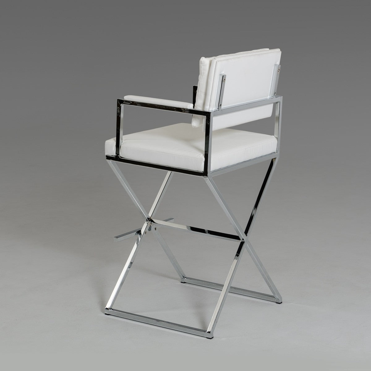 Vig Furniture Modrest Coppola Modern White Leatherette Bar Stool | Modishstore | Bar Stools-2