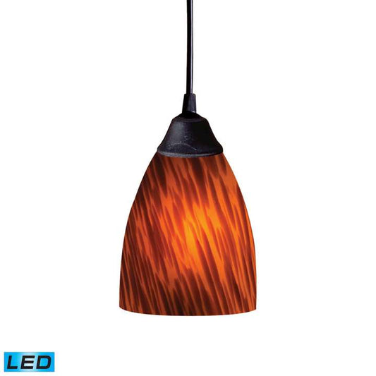 Classico 1-Light Mini Pendant in Dark Rust with Espresso Glass - Includes LED Bulb | Pendant Lamps | Modishstore