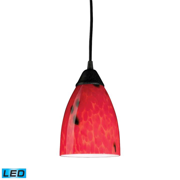 Classico 1-Light Mini Pendant in Dark Rust with Fire Red Glass - Includes LED Bulb | Pendant Lamps | Modishstore