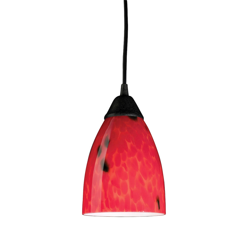 Classico 1-Light Mini Pendant in Dark Rust with Fire Red Glass ELK Lighting | Pendant Lamps | Modishstore