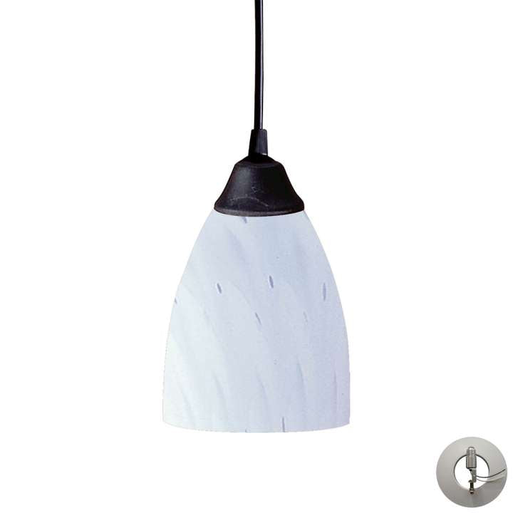 Classico 1-Light Mini Pendant in Dark Rust with Simple White Glass - Includes Adapter Kit | Pendant Lamps | Modishstore