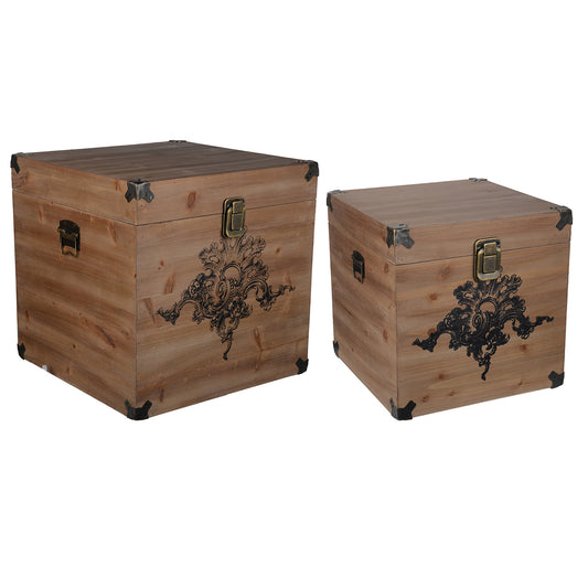 A&B Home Kinsley Natural Storage Cubes - Set Of 2 | Cabinets | Modishstore
