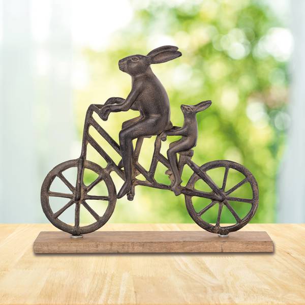 Rabbit and Child on Bicycle Desktop Decor By SPI Home | Decor | Modishstore