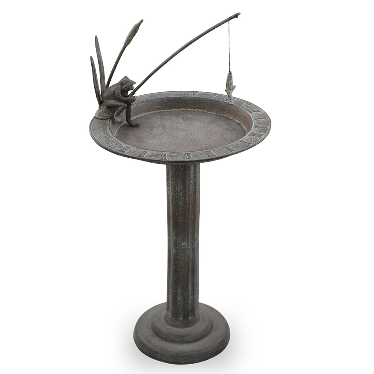 Fishing Frog Sundial / Birdbat By SPI HOME | Garden Sculptures & Statues | Modishstore