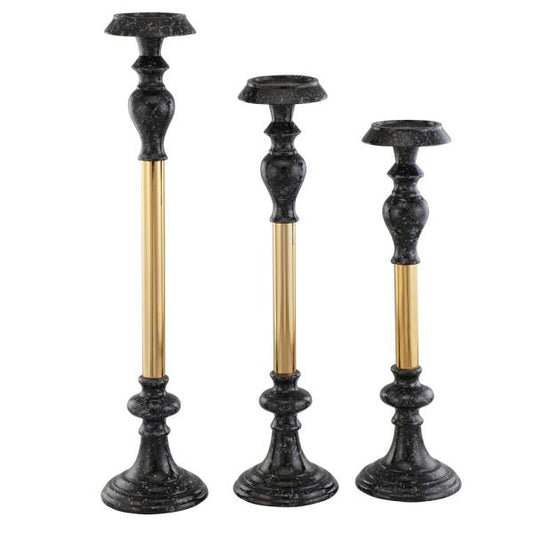 Two Toned Pillar Candleholders By SPI Home | Candle Holders | Modishstore