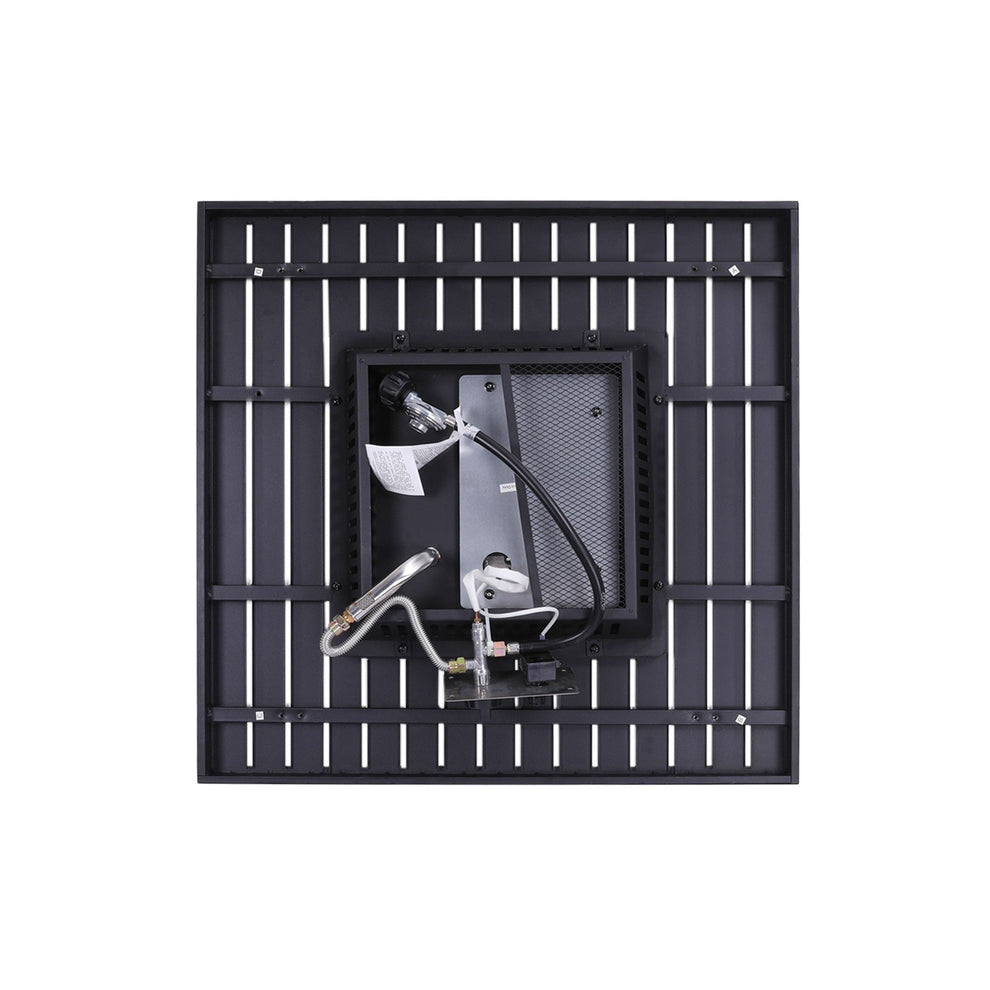 30" Black Square Slat Top Fire Pit Table with Lid By Homeroots | FIRE PITS | Modishstore - 5