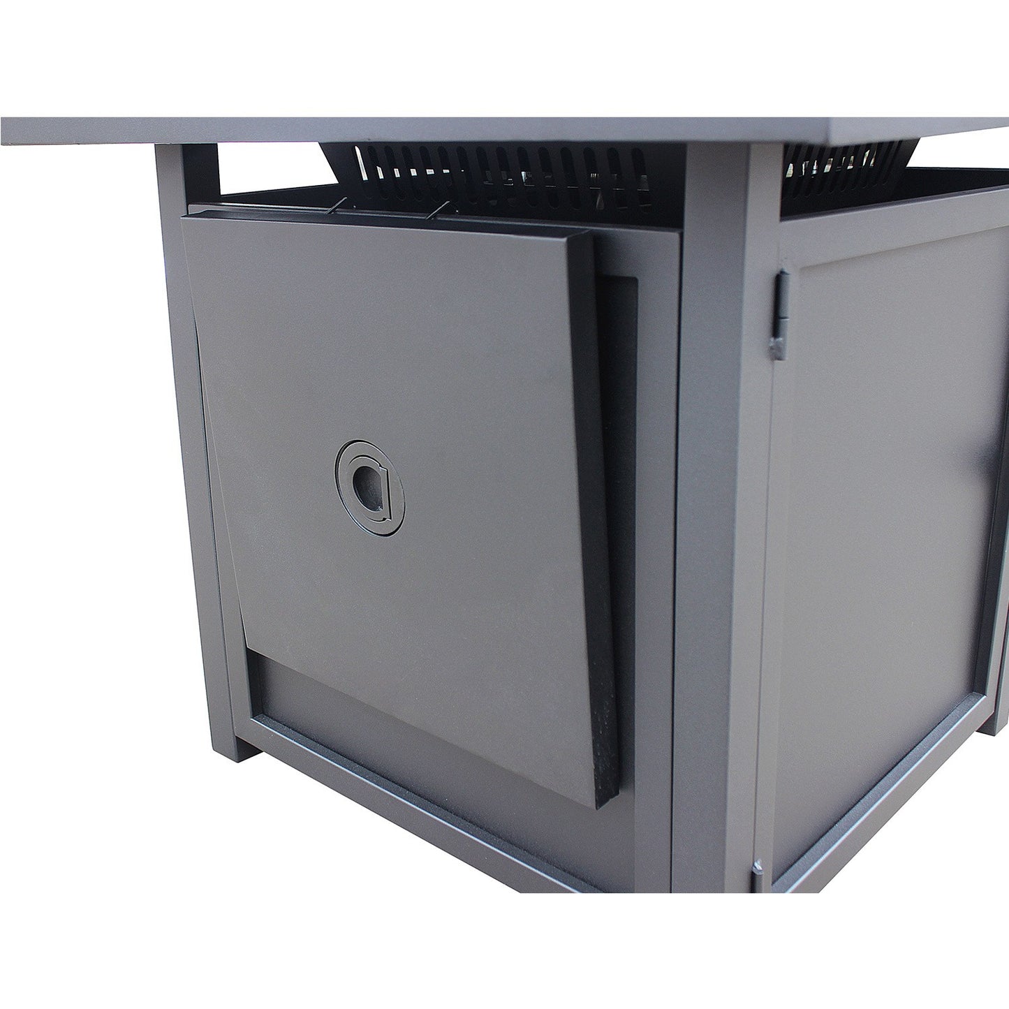 28" Black Square Propane Fire Pit with Lava Rocks and Cover By Homeroots | FIRE PITS | Modishstore - 3