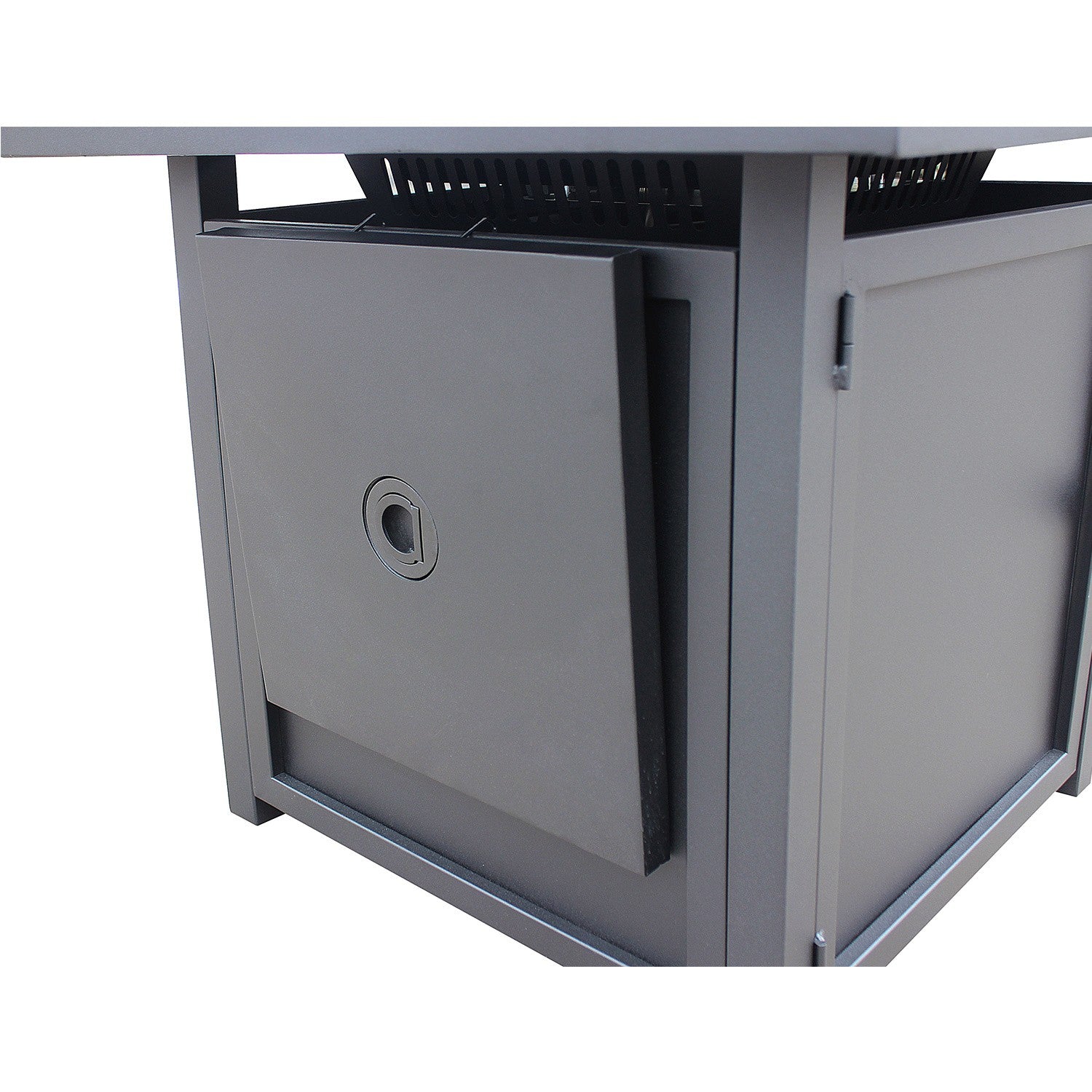 28" Black Square Propane Fire Pit with Lava Rocks and Cover By Homeroots | FIRE PITS | Modishstore - 3