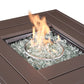 28" Brown Faux Rattan Design Square Propane Fire Pit with Glass Bead Rocks By Homeroots | FIRE PITS | Modishstore - 3