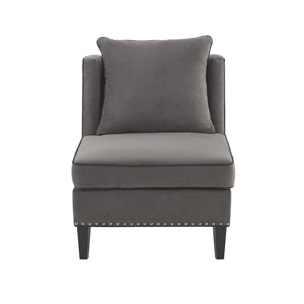 Dexter Armless Shelter Chair, Grey By Madison Park | Lounge Chairs |  Modishstore  - 3