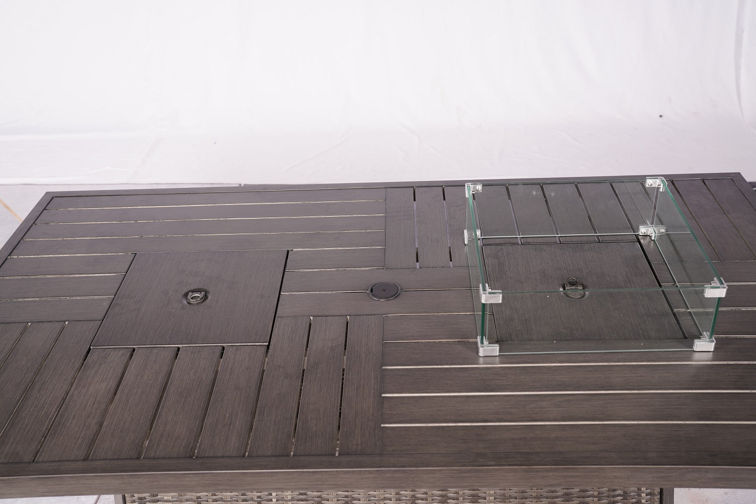 Gray Wicker Outdoor Gas Fire Pit Table with Ice Bucket By Homeroots | Outdoor Tables | Modishstore - 5