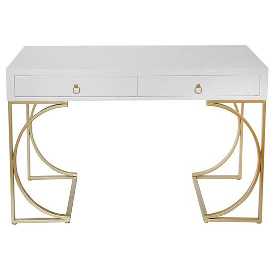 Crestview Collection Julienne White and Gold Desk | Modishstore