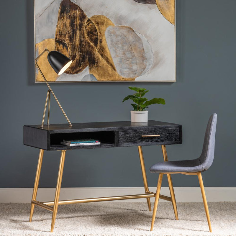 Crestview Collection Silas Black and Gold Desk | Modishstore