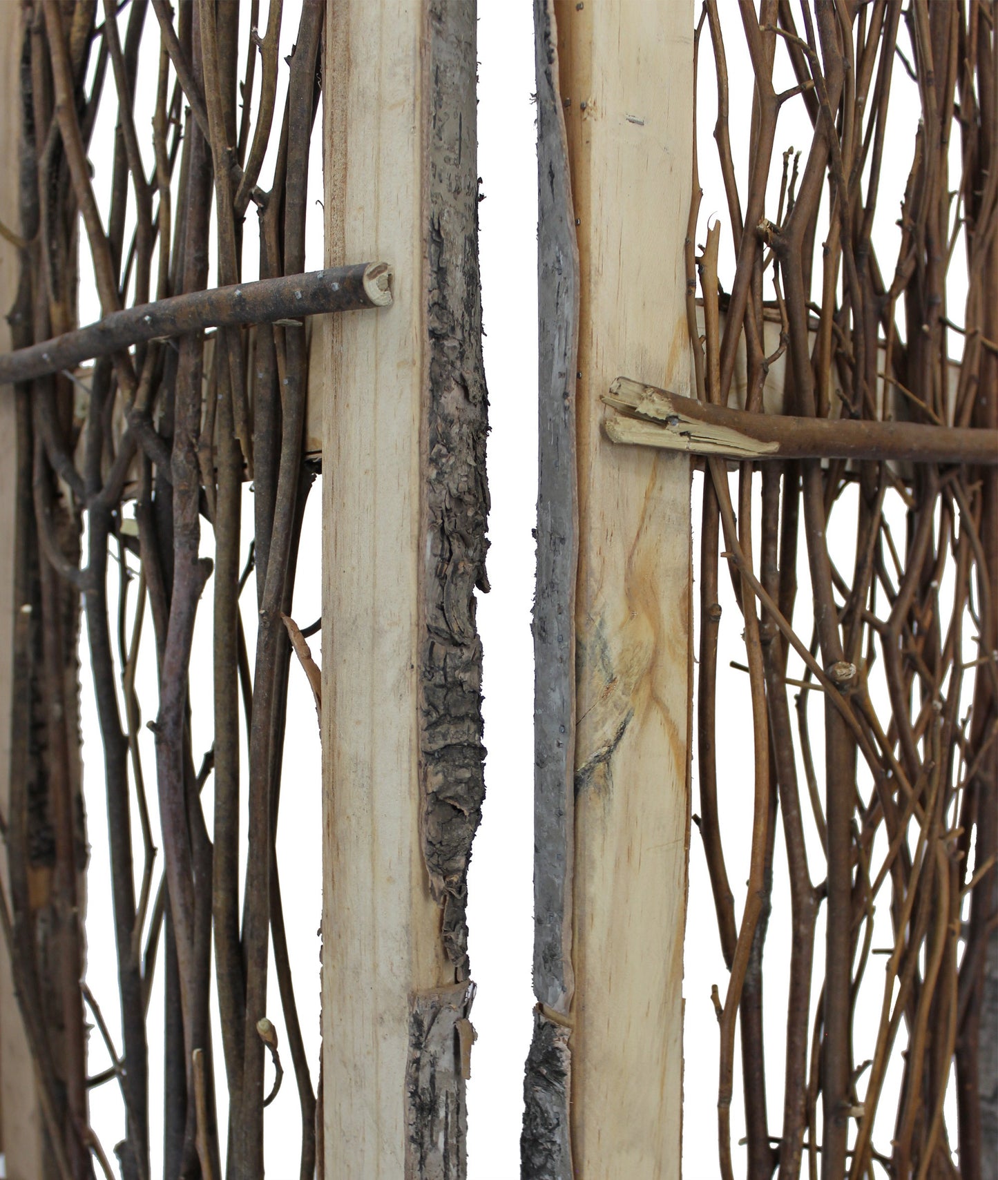 Earthy Birch And Twig Four Panel Room Divider Screen By Homeroots | Room Dividers | Modishstore - 8