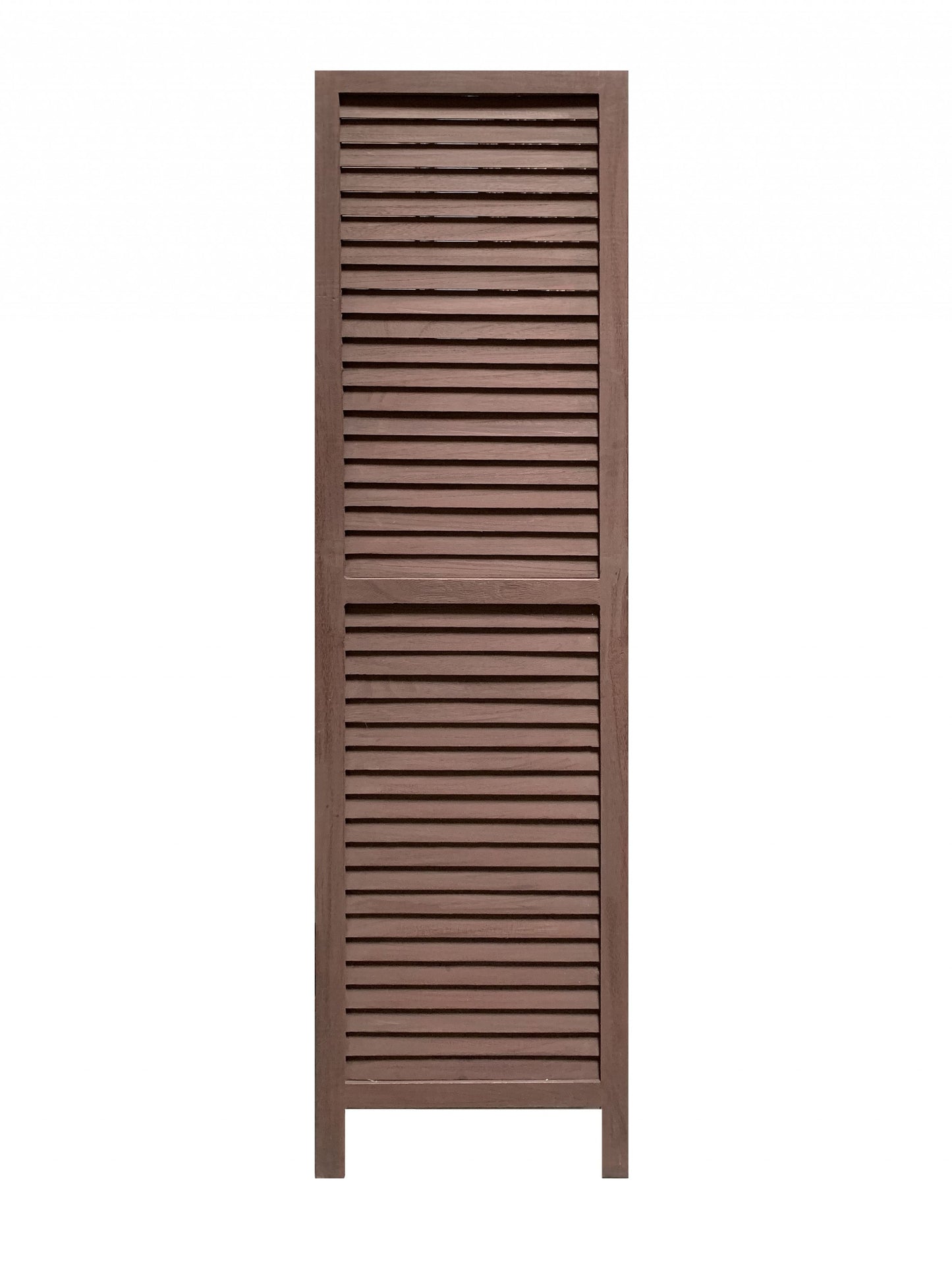 Stylish Three Panel Washed Brown Shutter Divider Screen By Homeroots | Room Dividers | Modishstore - 4