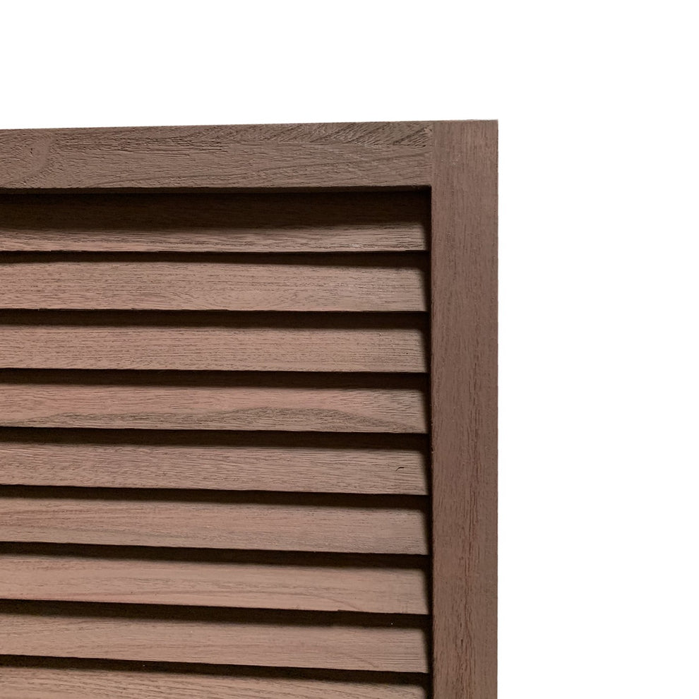 Stylish Three Panel Washed Brown Shutter Divider Screen By Homeroots | Room Dividers | Modishstore - 5