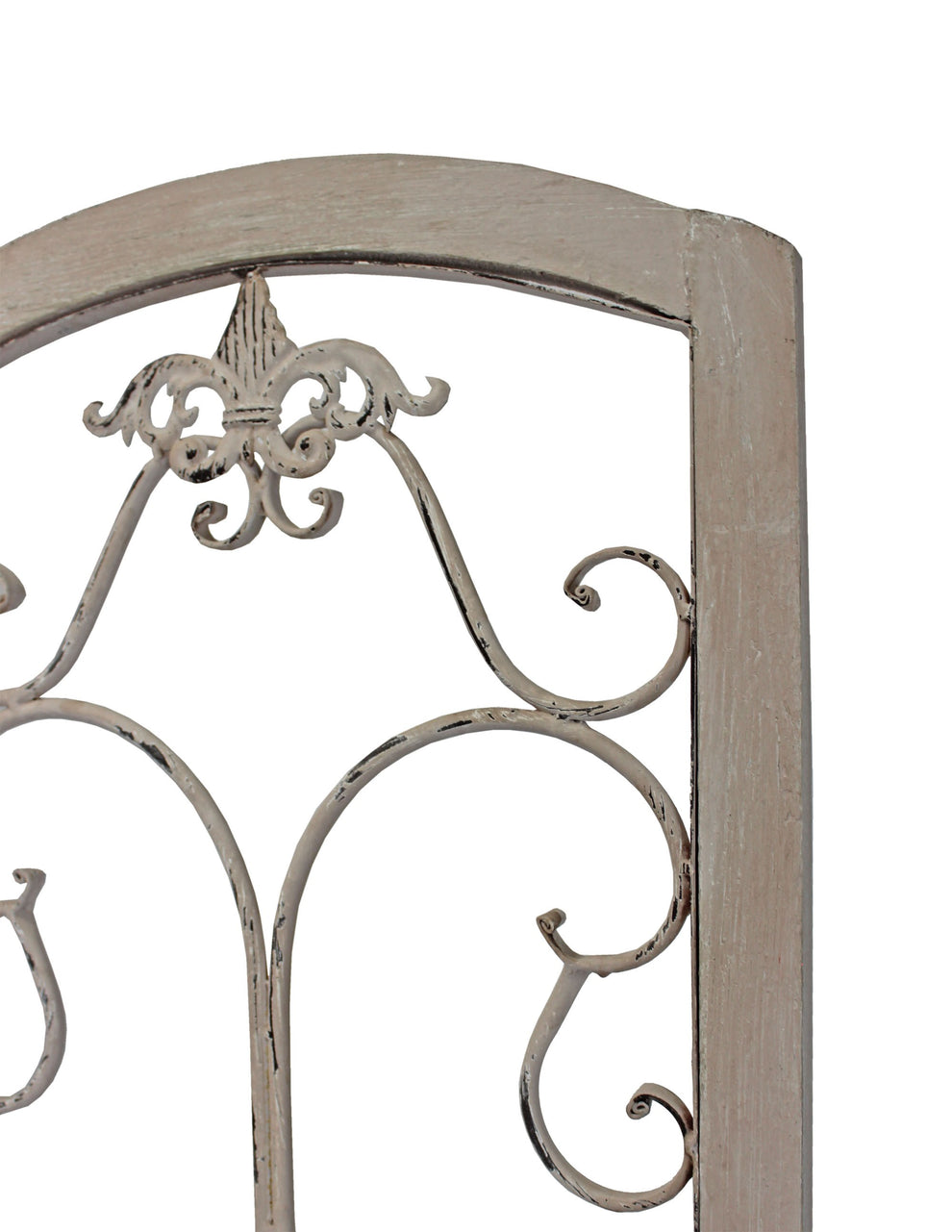 Romantic Whitewashed Scroll Three Panel Room Divider Screen By Homeroots | Room Dividers | Modishstore - 5