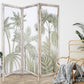 Earthy Opaque Palms Three Panel Room Divider Screen By Homeroots | Room Dividers | Modishstore