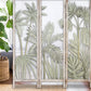 Earthy Opaque Palms Three Panel Room Divider Screen By Homeroots | Room Dividers | Modishstore - 3