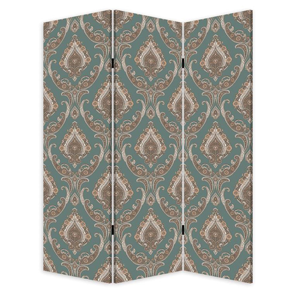 Vintage Green Baroque Three Panel Room Divider Screen By Homeroots | Room Dividers | Modishstore - 2