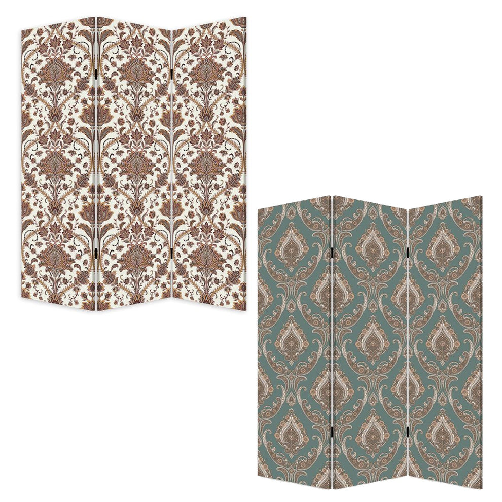 Vintage Green Baroque Three Panel Room Divider Screen By Homeroots | Room Dividers | Modishstore - 4