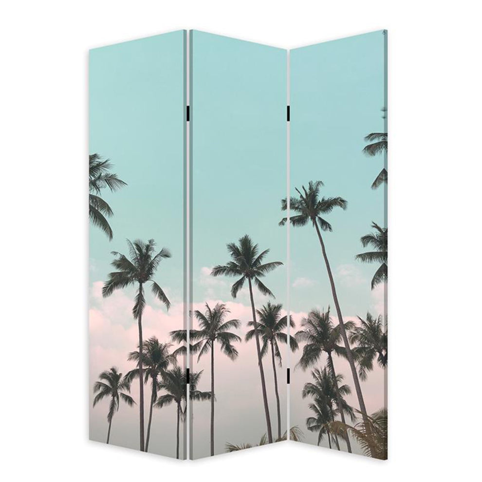 Tropical Palm Trees Room Three Panel Divider Screen By Homeroots | Room Dividers | Modishstore - 2