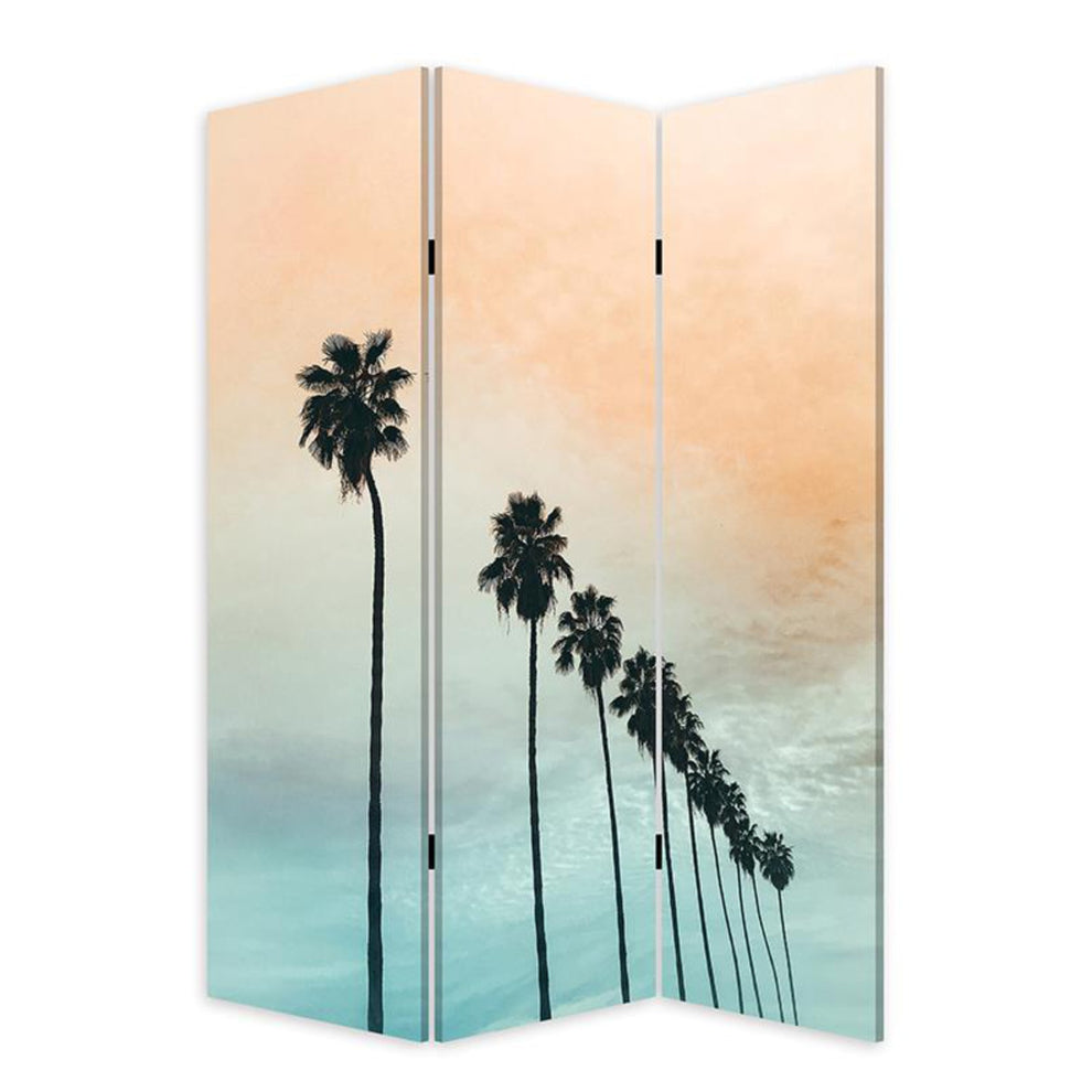 Tropical Palm Trees Room Three Panel Divider Screen By Homeroots | Room Dividers | Modishstore - 3