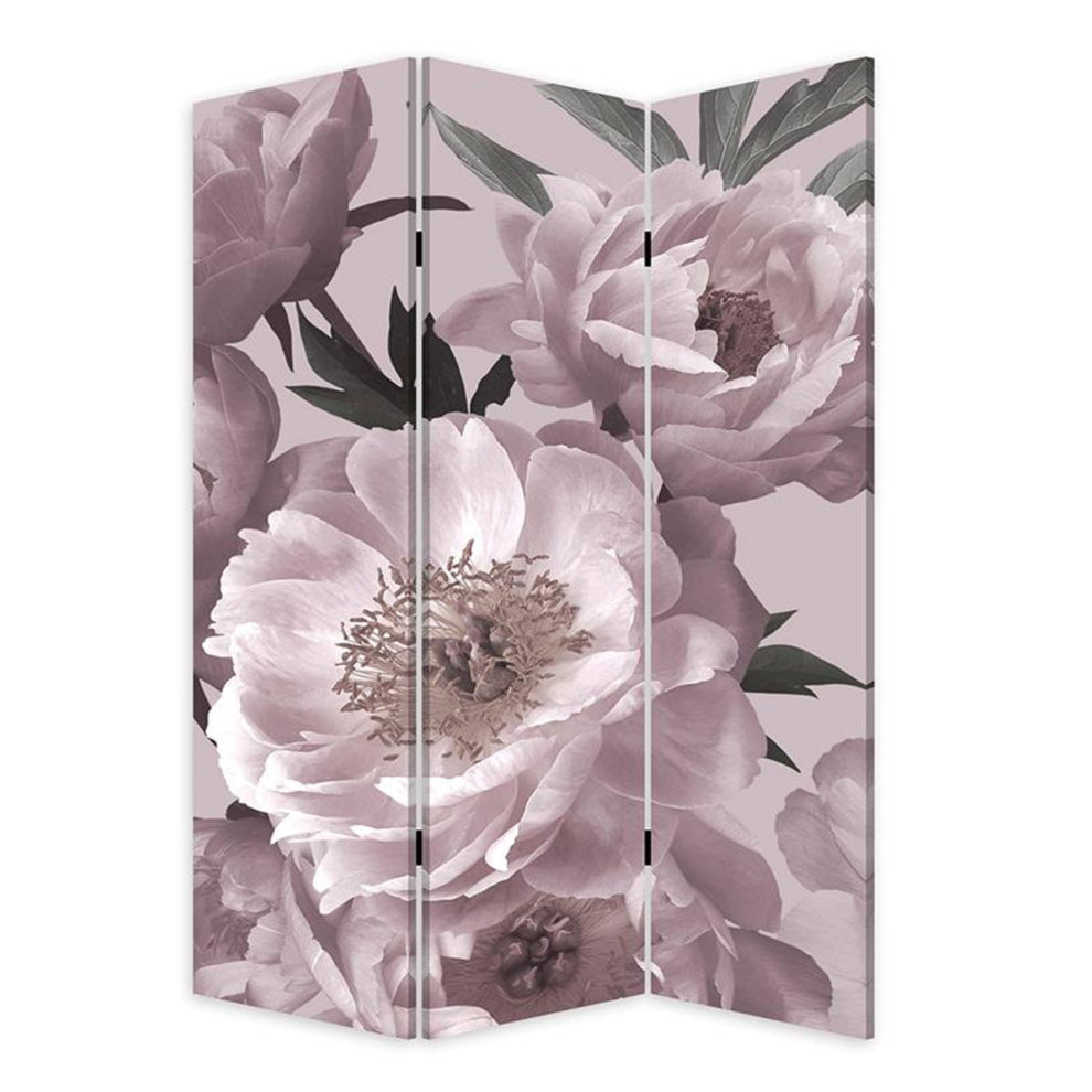 Romantic Floral Three Panel Room Divider Screen By Homeroots | Room Dividers | Modishstore - 3