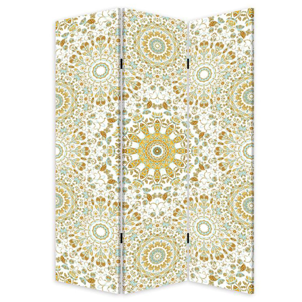 Blue Boho Mandala Three Panel Room Divider Screen By Homeroots | Room Dividers | Modishstore - 3