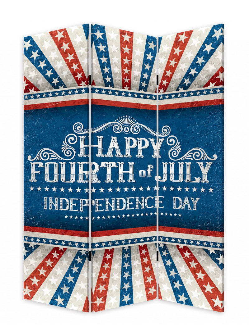 Happy 4Th Of July Three Panel Room Divider Screen By Homeroots | Room Dividers | Modishstore