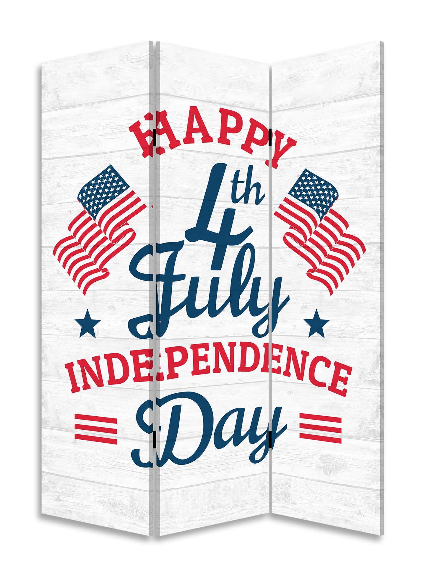 Happy 4Th Of July Three Panel Room Divider Screen By Homeroots | Room Dividers | Modishstore - 2