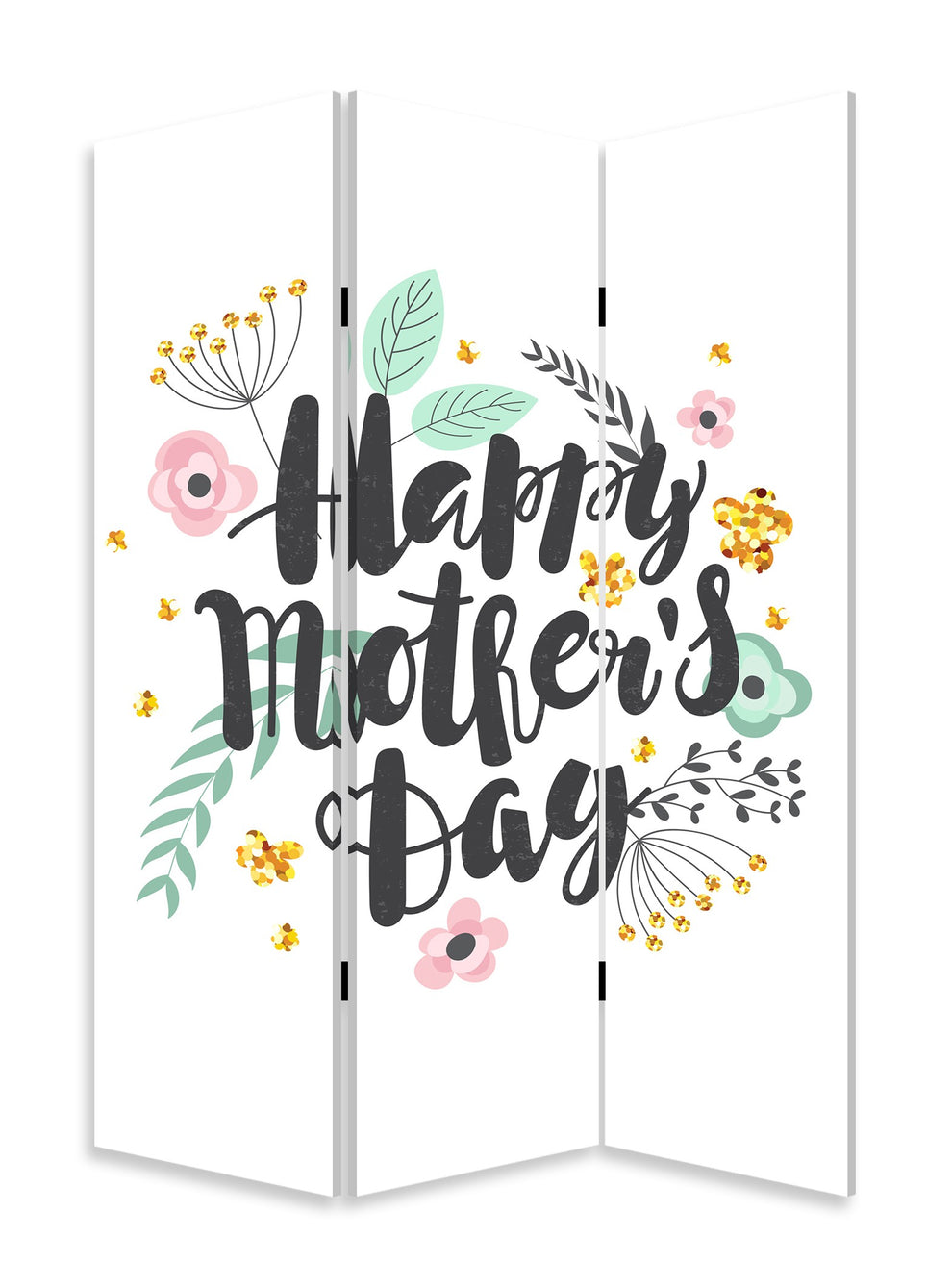 Sweet Floral Mother'S Day Three Panel Room Divider Screen By Homeroots | Room Dividers | Modishstore - 2