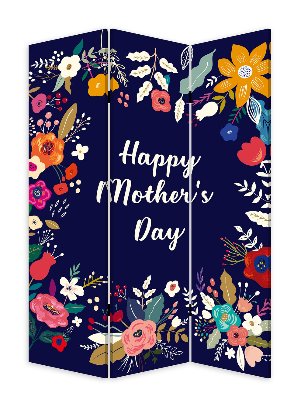 Sweet Floral Mother'S Day Three Panel Room Divider Screen By Homeroots | Room Dividers | Modishstore - 3