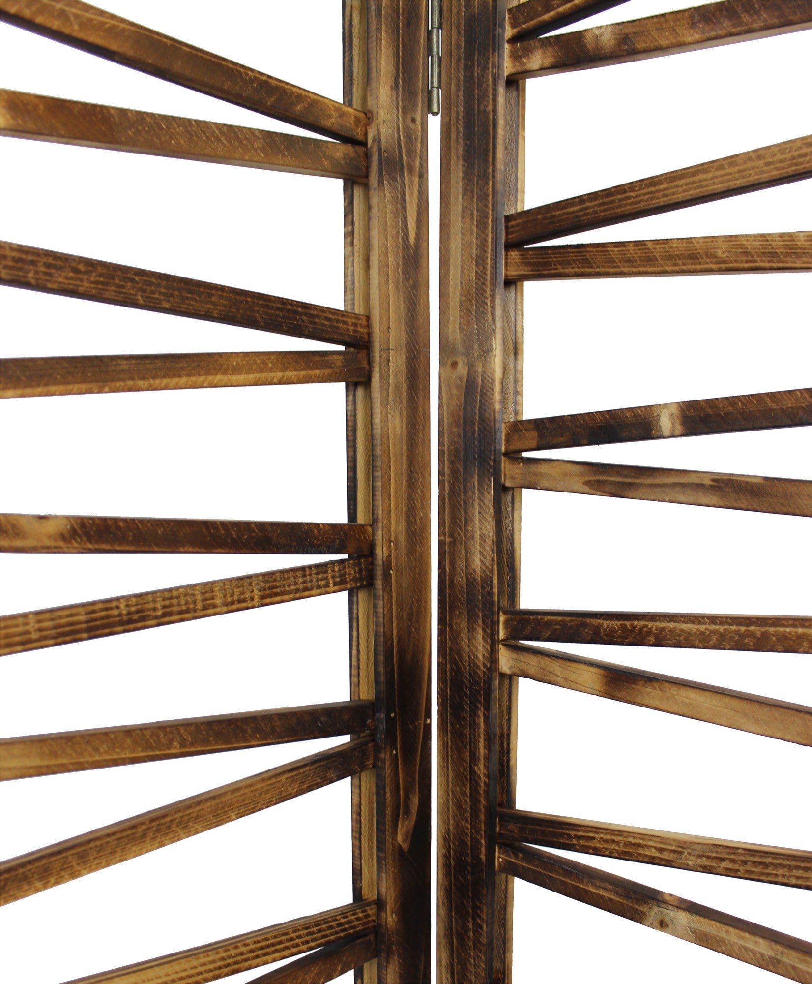 Rustic Geo Design Wood Three Panel Room Divider Screen By Homeroots | Room Dividers | Modishstore - 5