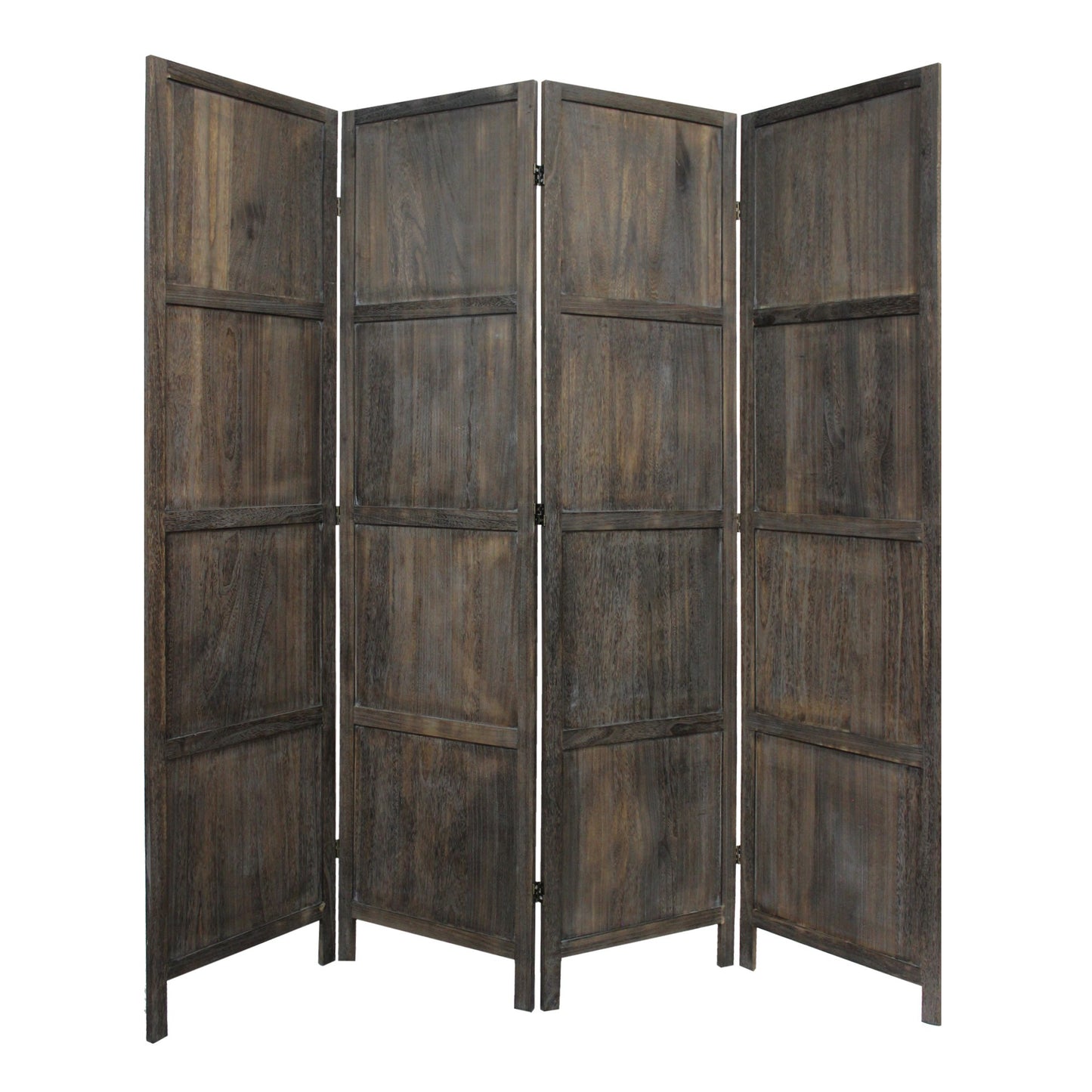 Modern Farmhouse Rustic Four Panel Room Divider Screen By Homeroots | Room Dividers | Modishstore - 2