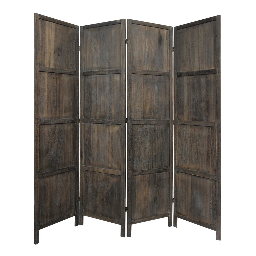 Modern Farmhouse Rustic Four Panel Room Divider Screen By Homeroots | Room Dividers | Modishstore - 3