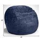Classic Cozy Royal Blue Bean Bag Chair By Homeroots | Poufs | Modishstore - 2