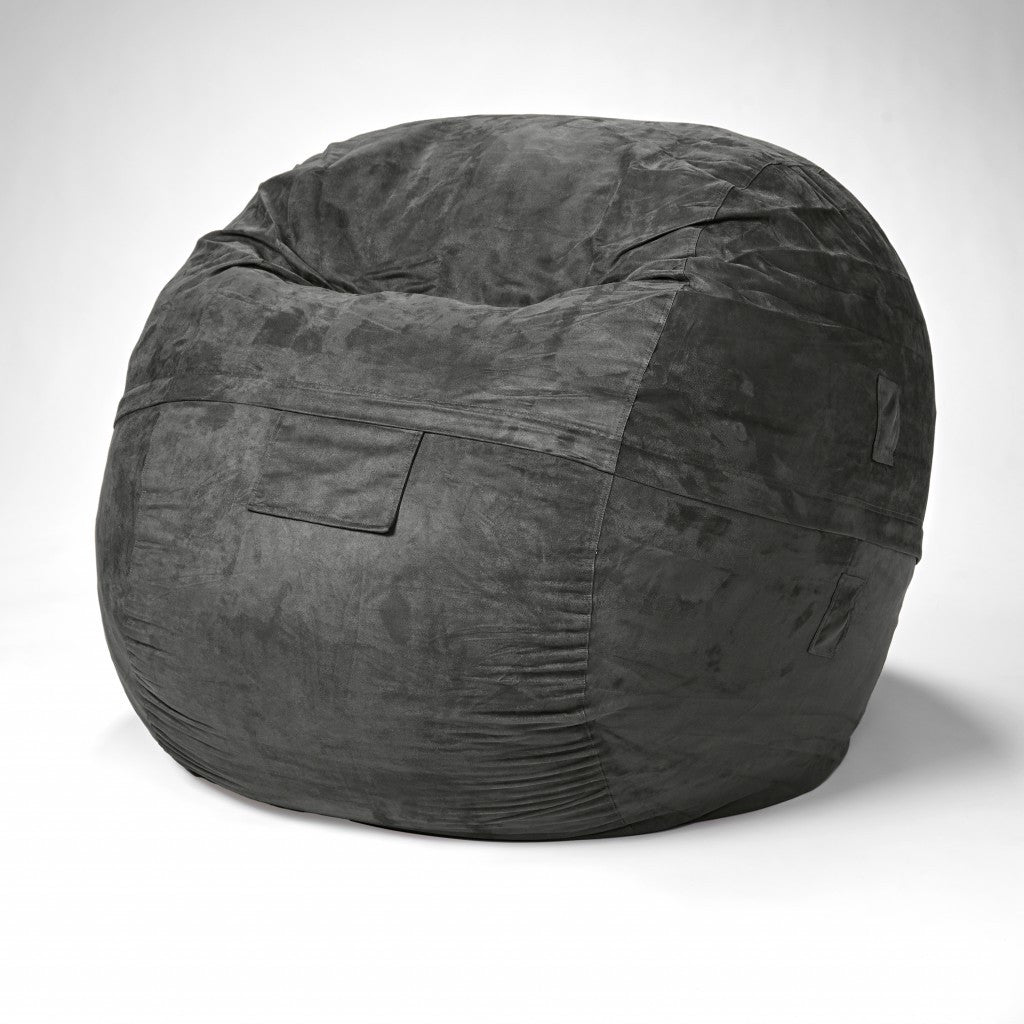 Classic Cozy Royal Blue Bean Bag Chair By Homeroots | Poufs | Modishstore - 8