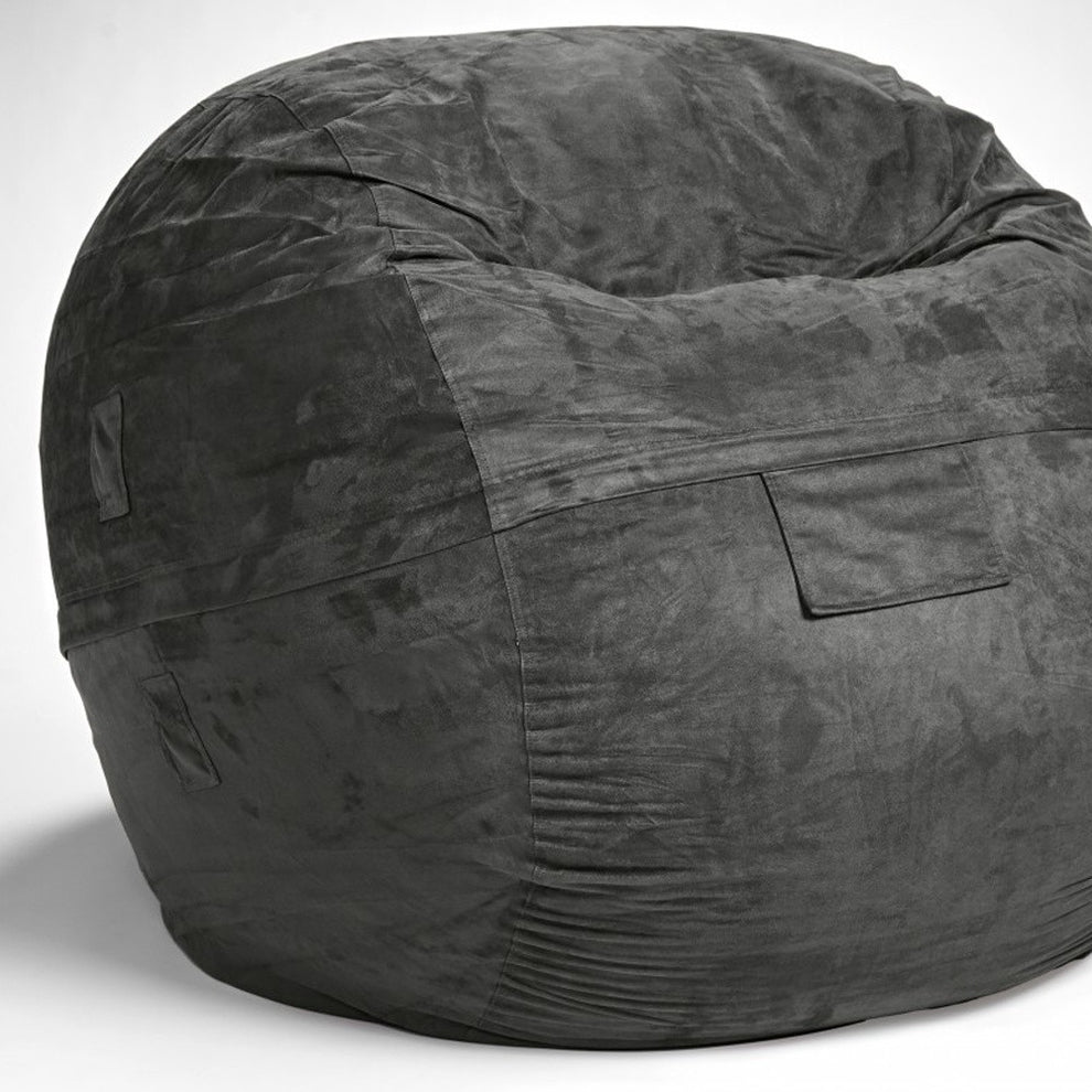 Classic Cozy Royal Blue Bean Bag Chair By Homeroots | Poufs | Modishstore - 9