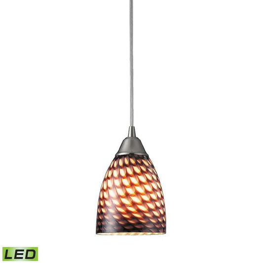 Arco Baleno 1-Light Mini Pendant in Satin Nickel with Coco Glass - Includes LED Bulb | Pendant Lamps | Modishstore