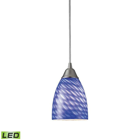 Arco Baleno 1-Light Mini Pendant in Satin Nickel with Sapphire Glass - Includes LED Bulb | Pendant Lamps | Modishstore