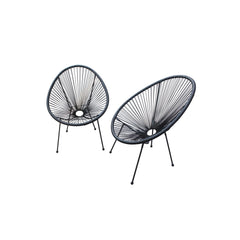 Black Mod Indoor Outdoor String Chairs Set Of 2 By Homeroots