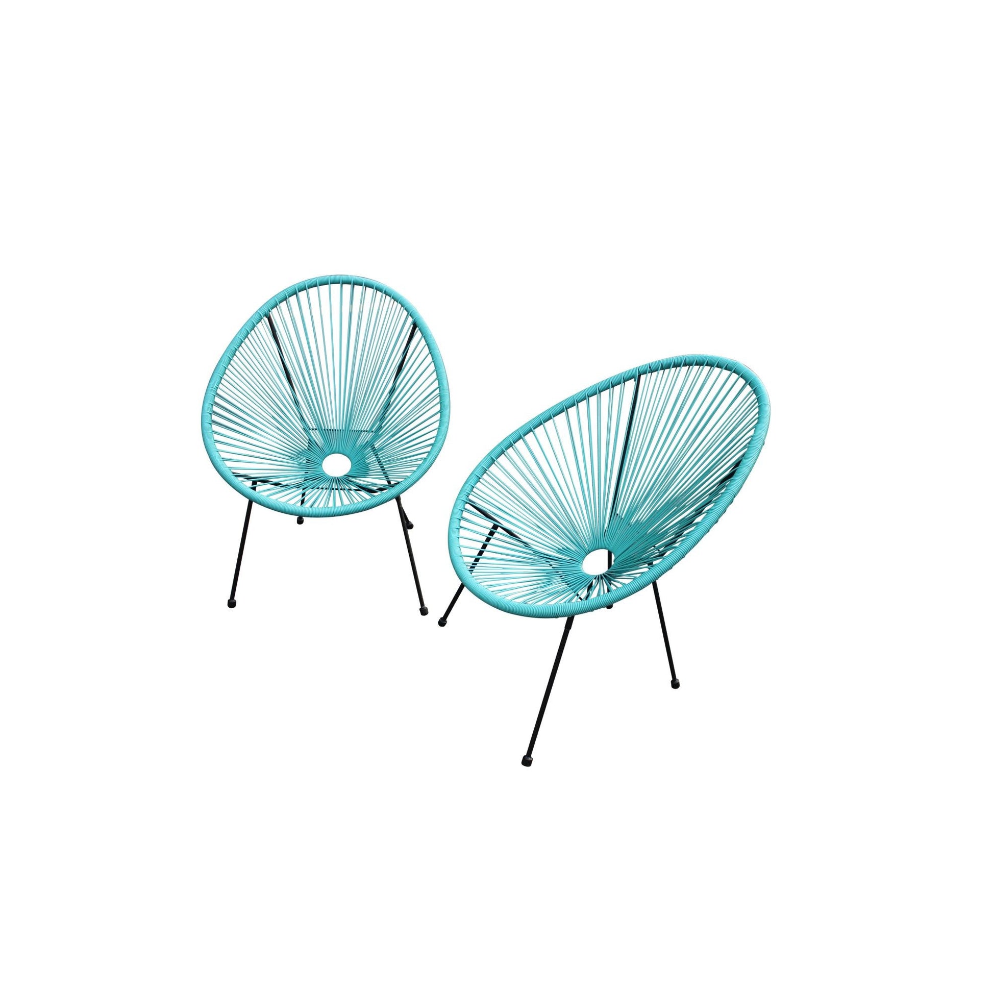 Teal Mod Indoor Outdoor String Chairs Set Of 2 By Homeroots | Outdoor Chairs | Modishstore