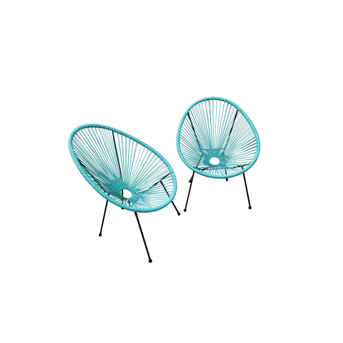 Teal Mod Indoor Outdoor String Chairs Set Of 2 By Homeroots | Outdoor Chairs | Modishstore - 2