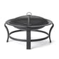 Black Steel Round Wood Burning Fire Pit By Homeroots | FIRE PITS | Modishstore - 2