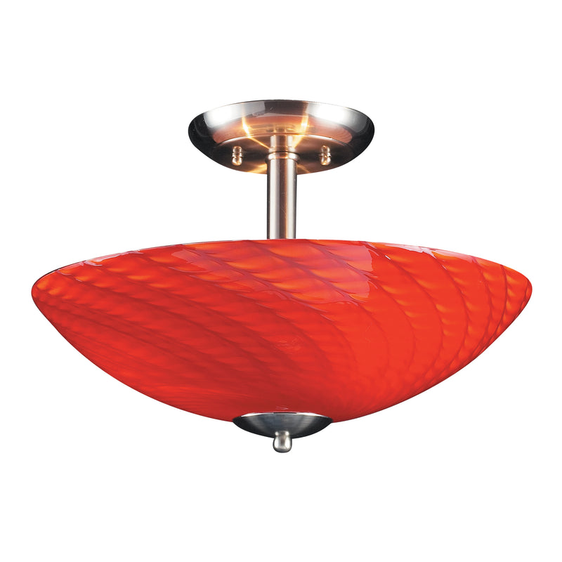 ARCO BALENO COLLECTION SCARLET RED ELK Lighting 417-3SC-SN | Ceiling Lamps | Modishstore